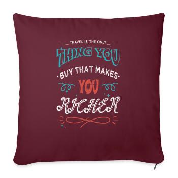 Bug de voyage Partenaire de camping Idée cadeau d’anniversaire - Housse de coussin décorative 45 x 45 cm - bordeaux - Devant