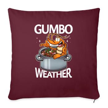 Mignon Cartoon Crevette Gumbo Météo - Housse de coussin décorative 45 x 45 cm - bordeaux - Devant