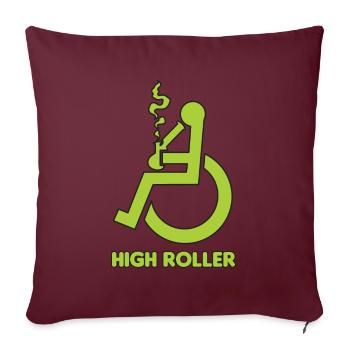 Rollstuhl Stoner mit hohem Rollstuhl - Sofakissenbezug 45 x 45 cm - Burgunderrot - Vorne