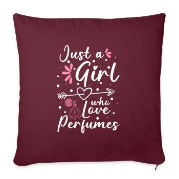 parfum odeur parfumerie luxe - Housse de coussin décorative 45 x 45 cm - bordeaux - Devant