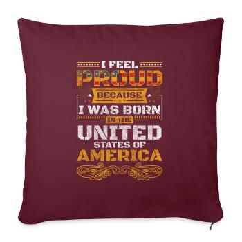 Puissance mondiale militaire des États-Unis - Housse de coussin décorative 45 x 45 cm - bordeaux - Devant