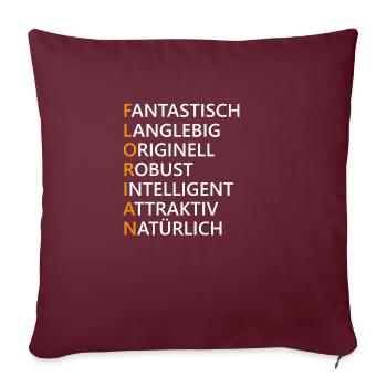 Florian Name Geschenk - Sofakissenbezug 45 x 45 cm - Burgunderrot - Vorne