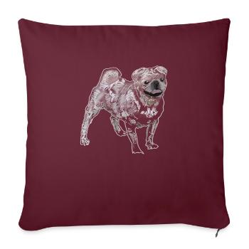 Mops - Sofakissenbezug 45 x 45 cm - Burgunderrot - Vorne