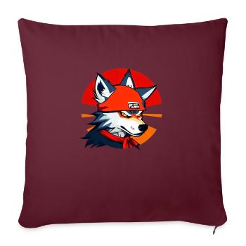 Wolf - Ninja - Japan - Sofakissenbezug 45 x 45 cm - Burgunderrot - Vorne