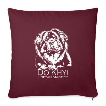 Do Khyi Mastiff Tibétain Portrait Chiens Wilsigns - Housse de coussin décorative 45 x 45 cm - bordeaux - Devant