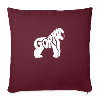 Gorille - Housse de coussin décorative 45 x 45 cm - bordeaux - Devant