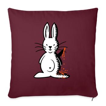 Killer Bunny / Ripper Bunny (3c) - Housse de coussin décorative 45 x 45 cm - bordeaux - Devant