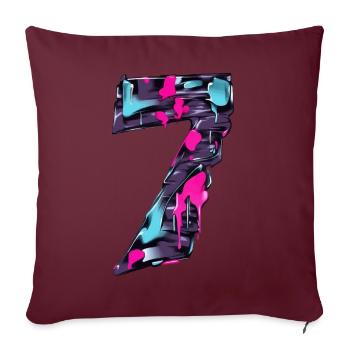 NON. 7 NUMÉRO 7 7E ANNIVERSAIRE COOL - Housse de coussin décorative 45 x 45 cm - bordeaux - Devant