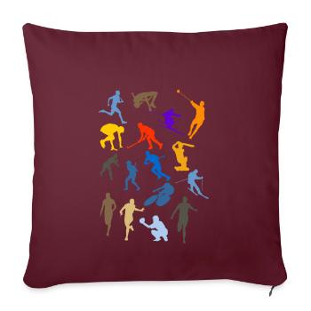 sportif - Housse de coussin décorative 45 x 45 cm - bordeaux - Devant