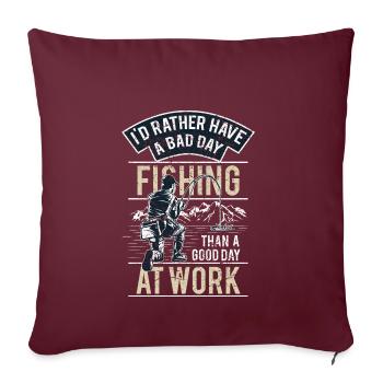 FISHING - lustiges Angler Shirt Vatertag Geschenk - Sofakissenbezug 45 x 45 cm - Burgunderrot - Vorne