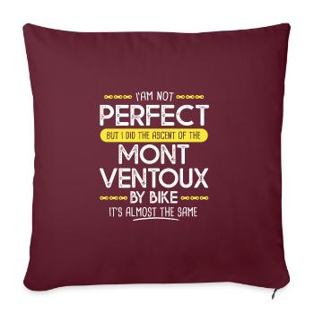 i m not perfect Mont ventoux by bike funny cycling - Housse de coussin décorative 45 x 45 cm - bordeaux - Devant