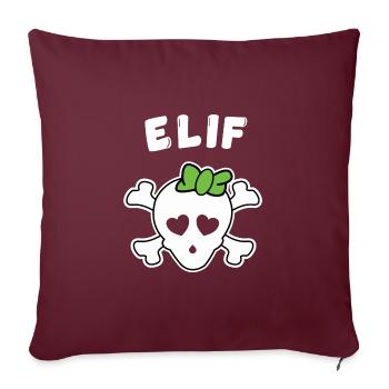 Pirate Elif Design pour les filles et les femmes - Housse de coussin décorative 45 x 45 cm - bordeaux - Devant