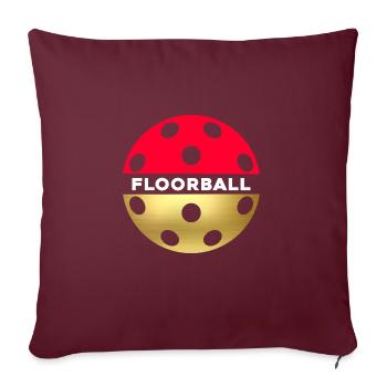 Floorball Balle de floorball Joueur de floorball - Housse de coussin décorative 45 x 45 cm - bordeaux - Devant