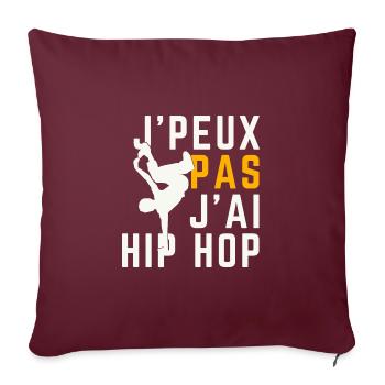 J peux pas j ai Hip Hop - Housse de coussin décorative 45 x 45 cm - bordeaux - Devant