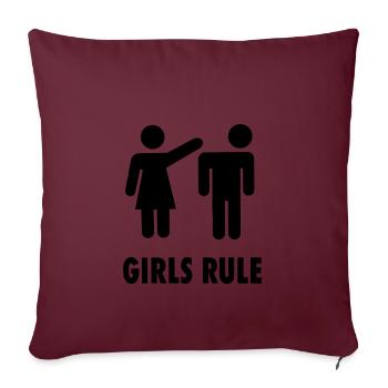 règle de filles - Housse de coussin décorative 45 x 45 cm - bordeaux - Devant