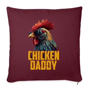 Chicken Daddy Hühner Vatertag Geflügelzüchter Hahn - Sofakissenbezug 45 x 45 cm - Burgunderrot - Vorne