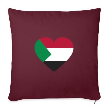 Drapeau du cœur de la Palestine - Housse de coussin décorative 45 x 45 cm - bordeaux - Devant