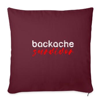Survivant du mal de dos 3 - Housse de coussin décorative 45 x 45 cm - bordeaux - Devant