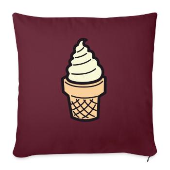 Soft Eis Creme mit Waffel Vanille - Sofakissenbezug 45 x 45 cm - Burgunderrot - Vorne