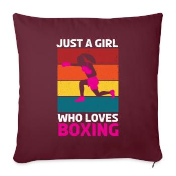 Boxe Boxer Arts Martiaux Boxe Ring Gants de Boxe - Housse de coussin décorative 45 x 45 cm - bordeaux - Devant