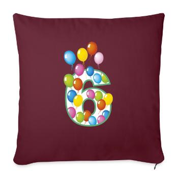Sechster Geburtstag 6 - Sofakissenbezug 45 x 45 cm - Burgunderrot - Vorne