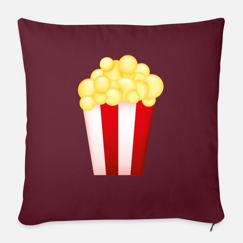 Smiley Popcorn - Sofakissenbezug 45 x 45 cm - Burgunderrot