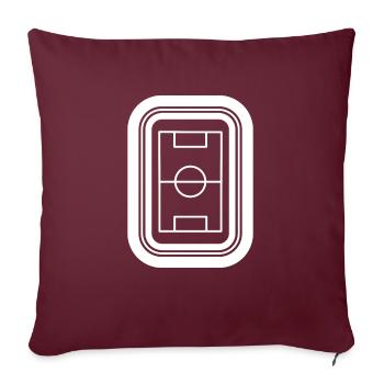 Stade de football - Sport - Terrain de sport - Housse de coussin décorative 45 x 45 cm - bordeaux - Devant