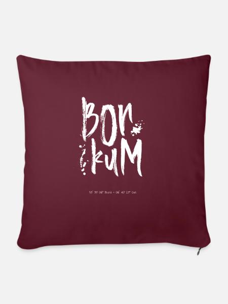 Borkum Typografie - Sofakissenbezug 45 x 45 cm - Burgunderrot