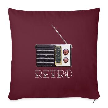 Altes Radio - Sofakissenbezug 45 x 45 cm - Burgunderrot - Vorne