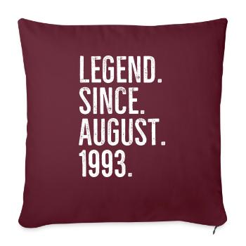 Légende depuis août 1993 - Housse de coussin décorative 45 x 45 cm - bordeaux - Devant