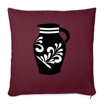 Bembel #100 %Hessisch #FrankfurtLiebe - Housse de coussin décorative 45 x 45 cm - bordeaux - Devant