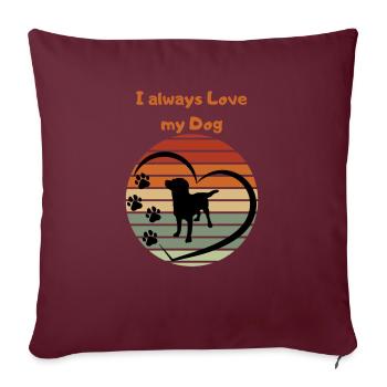 Always Dogs Love Doggi Dog Lovers - Housse de coussin décorative 45 x 45 cm - bordeaux - Devant