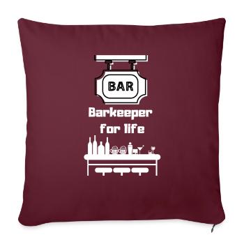 Barman for Life - pour les travailleurs des services - Housse de coussin décorative 45 x 45 cm - bordeaux - Devant