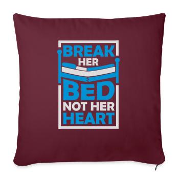 Briser sa citation de lit - Housse de coussin décorative 45 x 45 cm - bordeaux - Devant