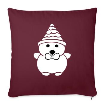Noël Ours polaire Ours d’hiver Ours des neiges Animal vecteur 0 - Housse de coussin décorative 45 x 45 cm - bordeaux - Devant