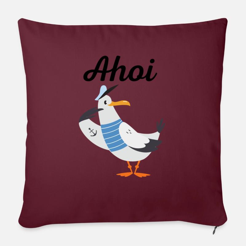 Ahoi - Sofakissenbezug 45 x 45 cm - Burgunderrot