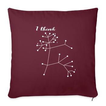 Darwin Arbre des sciences de la vie Biologie - Housse de coussin décorative 45 x 45 cm - bordeaux - Devant
