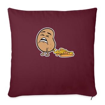 Kacken Kartoffel Pommes Fritten Lustig Geschenk - Sofakissenbezug 45 x 45 cm - Burgunderrot - Vorne