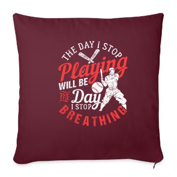 base-ball - Housse de coussin décorative 45 x 45 cm - bordeaux - Devant