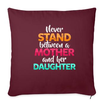 Mère fille - Housse de coussin décorative 45 x 45 cm - bordeaux - Devant