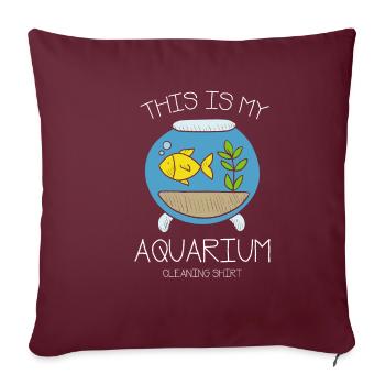 Cadeau de nettoyage d'aquarium d'aquarium - Housse de coussin décorative 45 x 45 cm - bordeaux - Devant