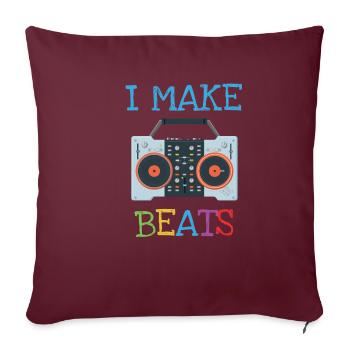 Lustiges DJ Produzent Beat Macher Geschenk Party - Sofakissenbezug 45 x 45 cm - Burgunderrot - Vorne