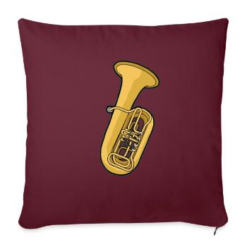 TUBA Tubist Tubistin Horn Waldhorn Cuivres - Housse de coussin décorative 45 x 45 cm - bordeaux - Devant
