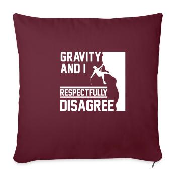 Gravity And I Respectivement pas en désaccord rock drôle - Housse de coussin décorative 45 x 45 cm - bordeaux - Devant