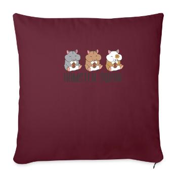 Hamster Squad Équipe de hamster drôle - Housse de coussin décorative 45 x 45 cm - bordeaux - Devant