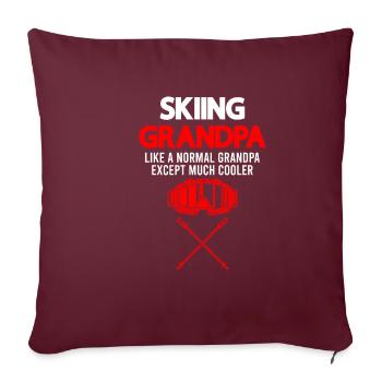 Ski grand-père comme un grand-père normal, seulement beaucoup de co - Housse de coussin décorative 45 x 45 cm - bordeaux - Devant