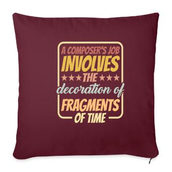 Le travail d’un compositeur est la décoration de fragments 2 - Housse de coussin décorative 45 x 45 cm - bordeaux - Devant