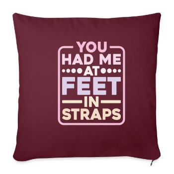 Tu m’avais aux pieds dans les sangles 9 - Housse de coussin décorative 45 x 45 cm - bordeaux - Devant