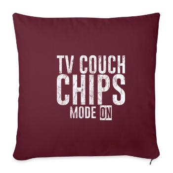 Tv Canapé Chips Mode On 3 - Housse de coussin décorative 45 x 45 cm - bordeaux - Devant
