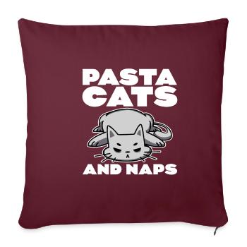 Pasta Cats And Naps 4 - Sofakissenbezug 45 x 45 cm - Burgunderrot - Vorne